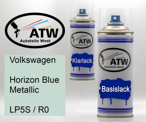Volkswagen, Horizon Blue Metallic, LP5S / R0: 400ml Sprühdose + 400ml Klarlack - Set, von ATW Autoteile West.